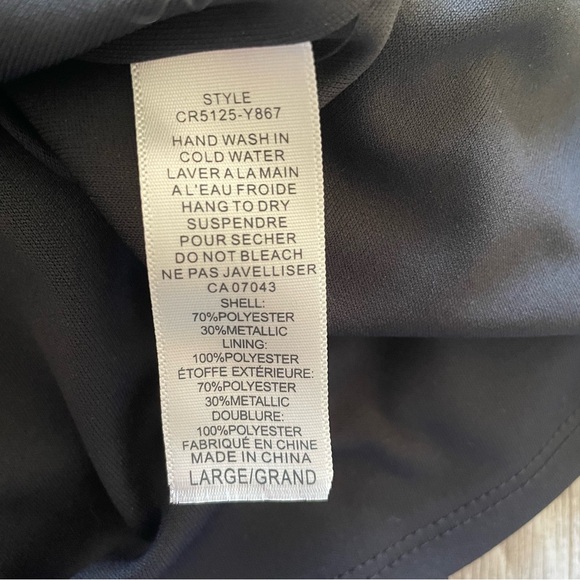 Black Midi Dress with Gold Metallic Shimmer-Size L - Picture 8 of 8